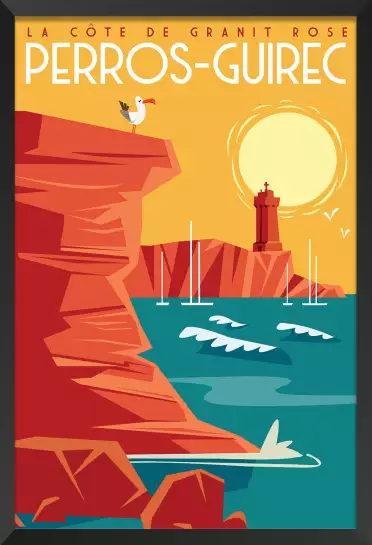 Perros guirec et la côte de Granite - affiche bretagne