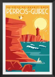 Perros guirec et la côte de Granite - affiche bretagne