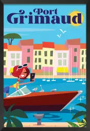 Port Grimaud en bateau - affiche de provence