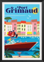 Port Grimaud en bateau - affiche de provence