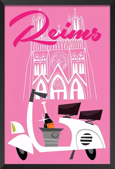 Reims tout en rose - affiche alsace