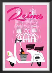 Reims tout en rose - affiche alsace