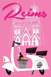 Reims tout en rose - affiche alsace