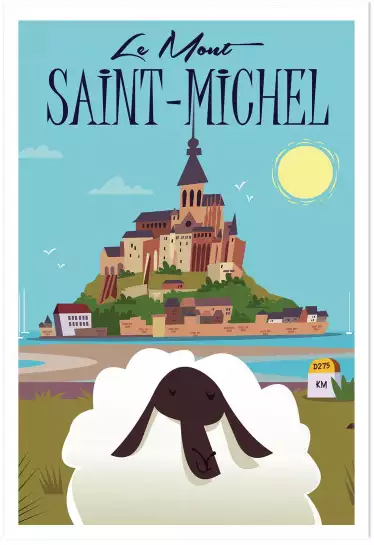 Mouton au Mont Saint Michel - affiche bretagne