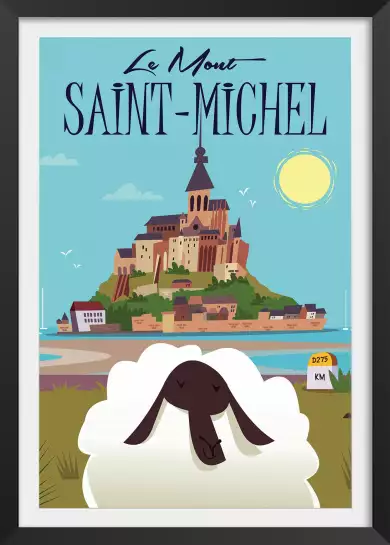 Mouton au Mont Saint Michel - affiche bretagne