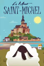 Mouton au Mont Saint Michel - affiche bretagne