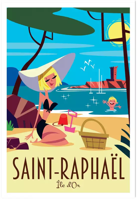 Saint Raphael l'île d' Or - affiche cote d azur