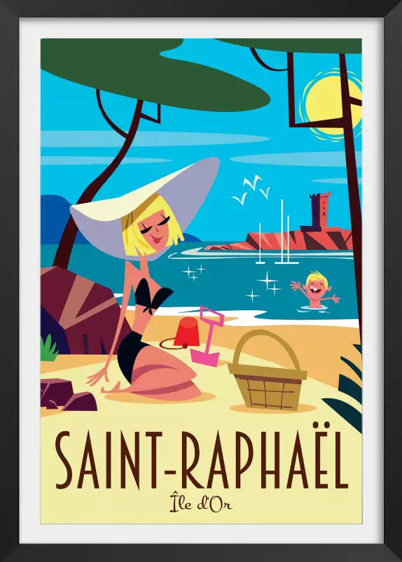 Saint Raphael l'île d' Or - affiche cote d azur