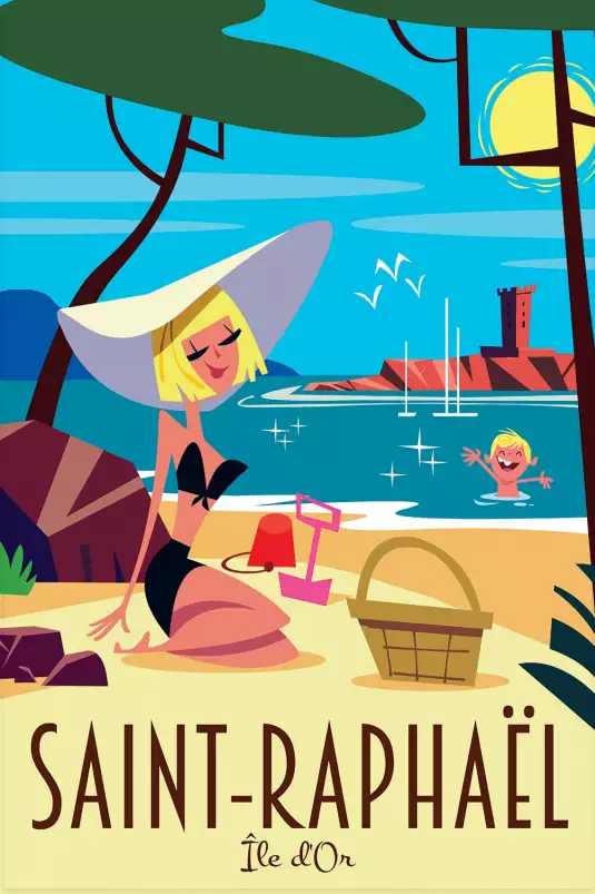 Saint Raphael l'île d' Or - affiche cote d azur