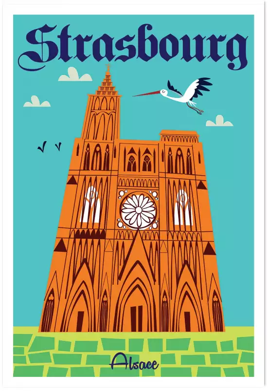 Notre Dame de Strasbourg - affiche alsace