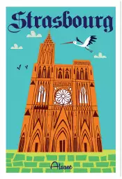 Notre Dame de Strasbourg - affiche alsace