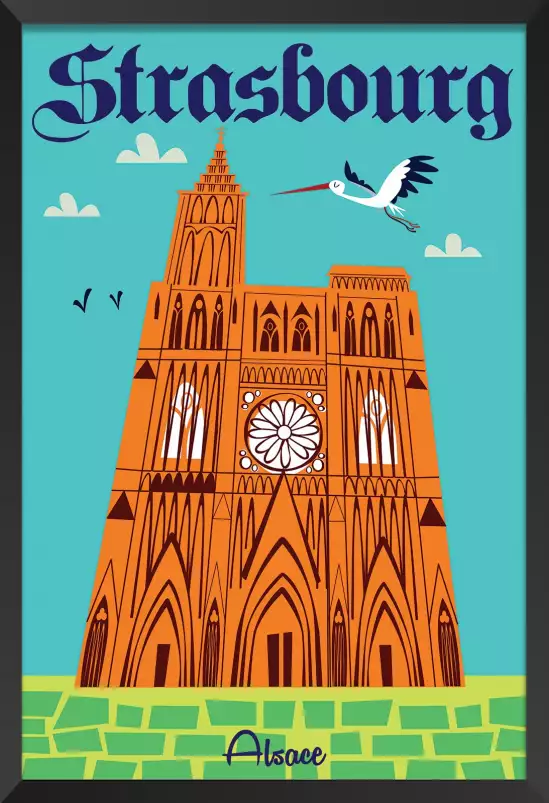 Notre Dame de Strasbourg - affiche alsace