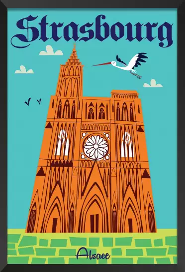 Notre Dame de Strasbourg - affiche alsace