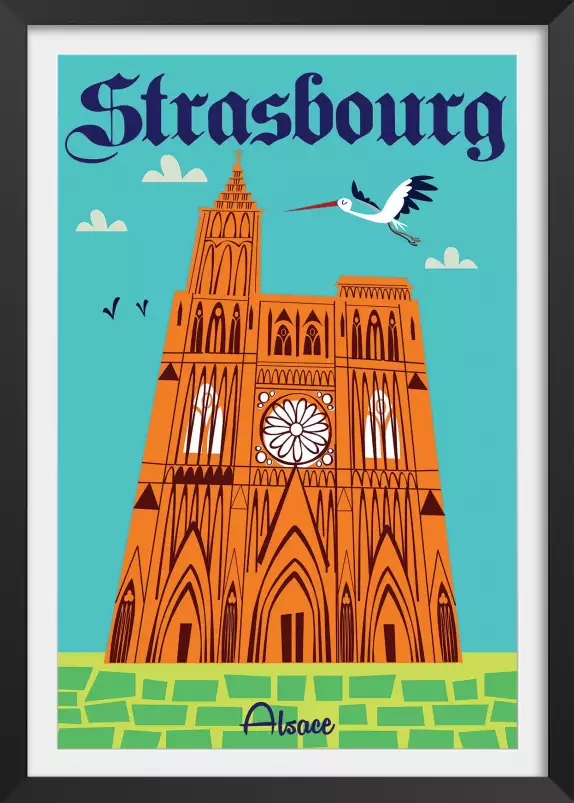 Notre Dame de Strasbourg - affiche alsace