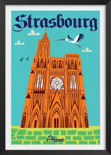 Notre Dame de Strasbourg - affiche alsace