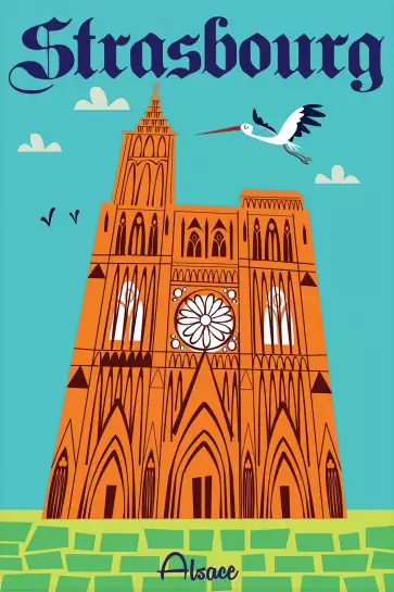 Notre Dame de Strasbourg - affiche alsace