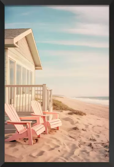 Rose beach - affiche mer et plage