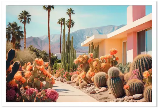 Cactus sur Palm springs - affiche cactus