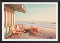 Cabanon à Malibu - affiche mer et plage