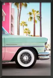 Voiture retro en Californie - affiche voiture vintage