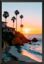 Sunset sur Laguna beach - affiche coucher de soleil sur la mer