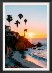 Sunset sur Laguna beach - affiche coucher de soleil sur la mer