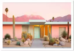 Maison de palm springs rose - affiche architecture