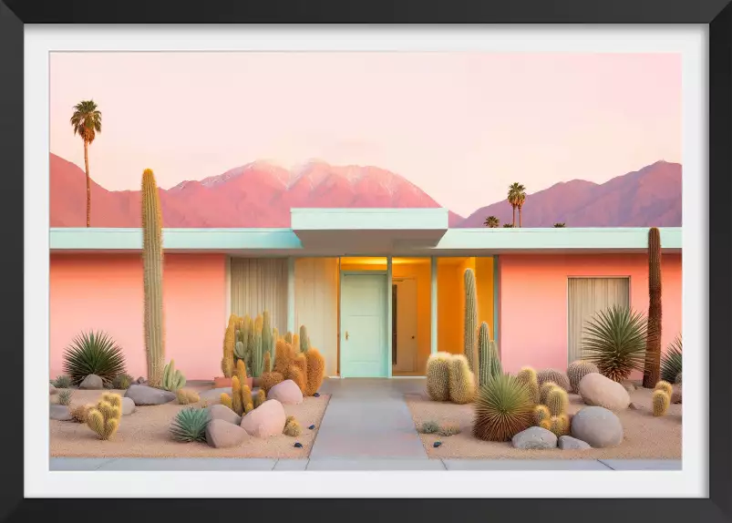 Maison de palm springs rose - affiche architecture