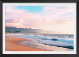 La plage au petit matin - affiche coucher de soleil sur la mer