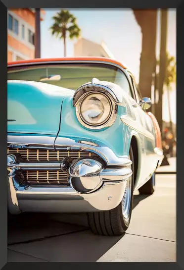 Voiture retro sur Venice Beach - affiche voiture vintage