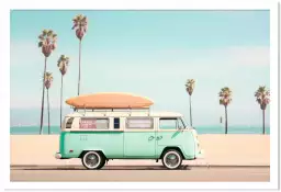 Surf car beach - affiche bord de mer