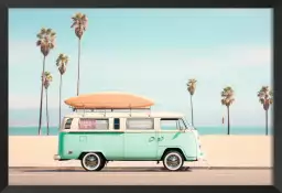 Surf car beach - affiche bord de mer