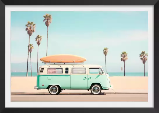 Surf car beach - affiche bord de mer