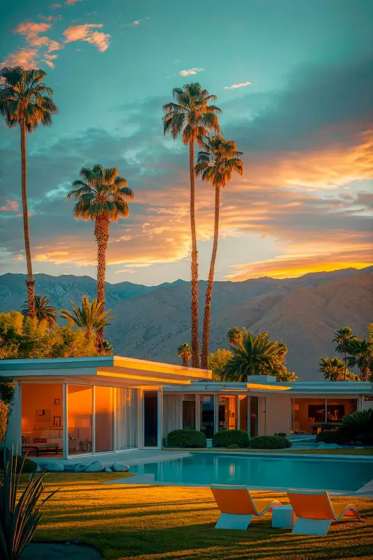 Maison moderne de Palm springs - affiche architecture