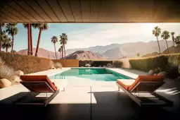 Piscine privée sur Palm Springs - affiche architecture