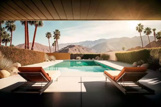 Piscine privée sur Palm Springs - affiche architecture