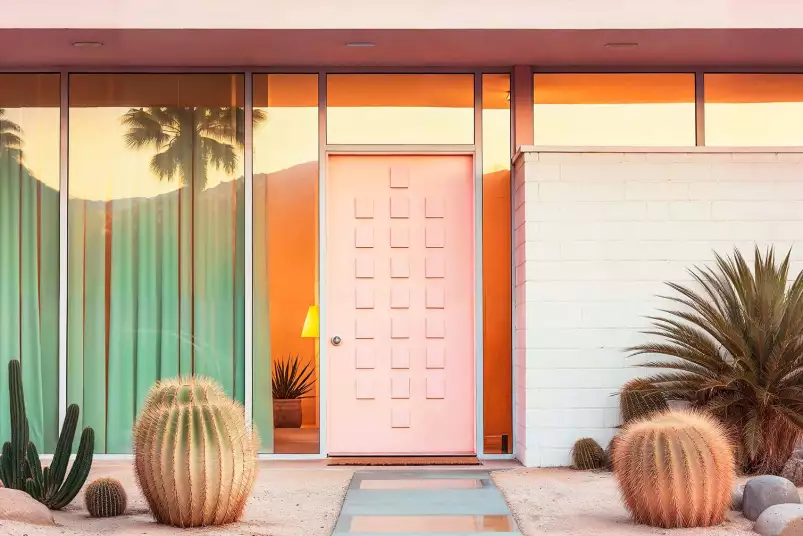 Entrée privée sur Palm springs - affiche architecture