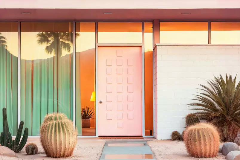 Entrée privée sur Palm springs - affiche architecture