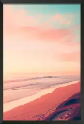 Horizon pastel sur les plages californiennes - affiche coucher de soleil sur la mer