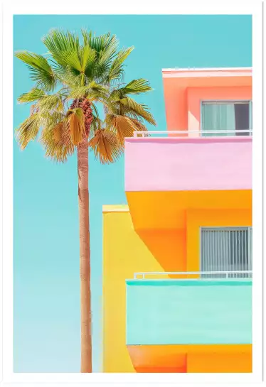 Venice beach pastel - affiche architecture
