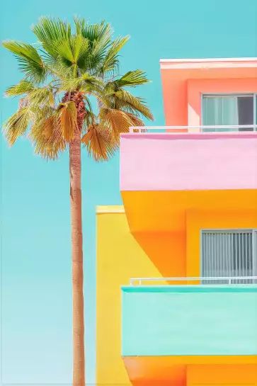 Venice beach pastel - affiche architecture