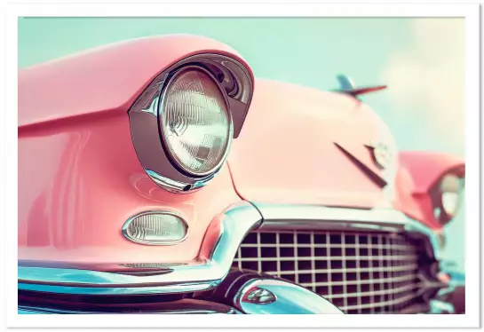 Cadillac rose - affiche vintage voiture