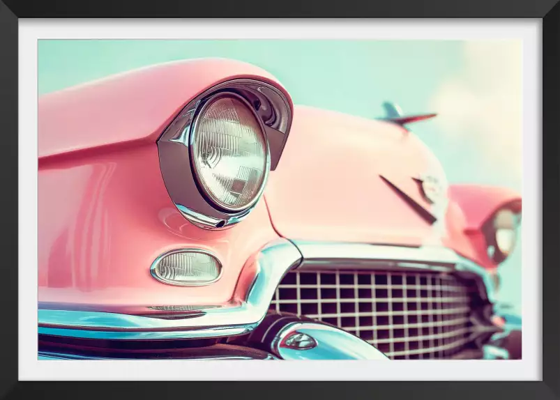 Cadillac rose - affiche vintage voiture