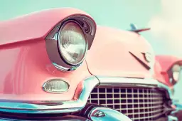 Cadillac rose - affiche vintage voiture