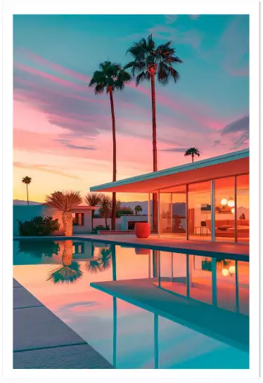 Maison avec piscine sur Los Angeles - affiche architecture