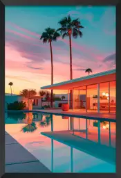 Maison avec piscine sur Los Angeles - affiche architecture