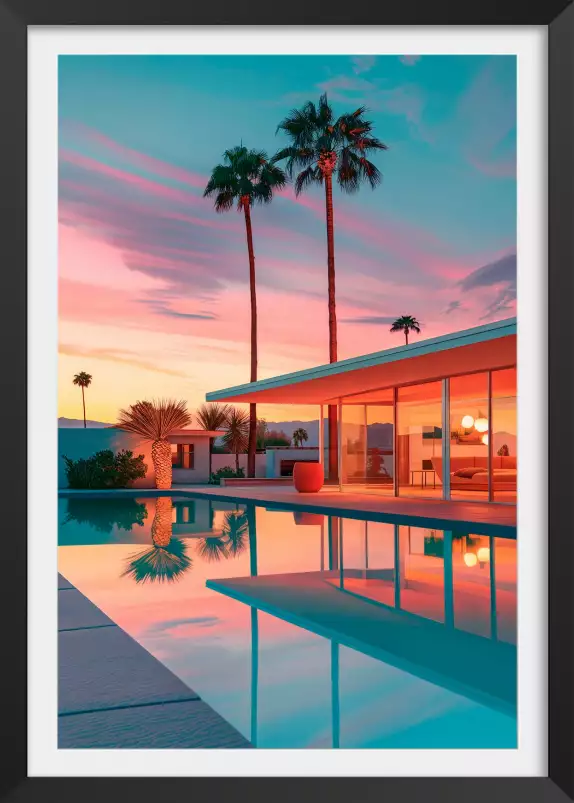 Maison avec piscine sur Los Angeles - affiche architecture