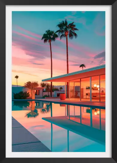 Maison avec piscine sur Los Angeles - affiche architecture