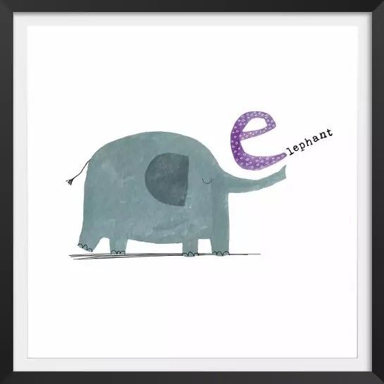 E comme éléphant - poster alphabet