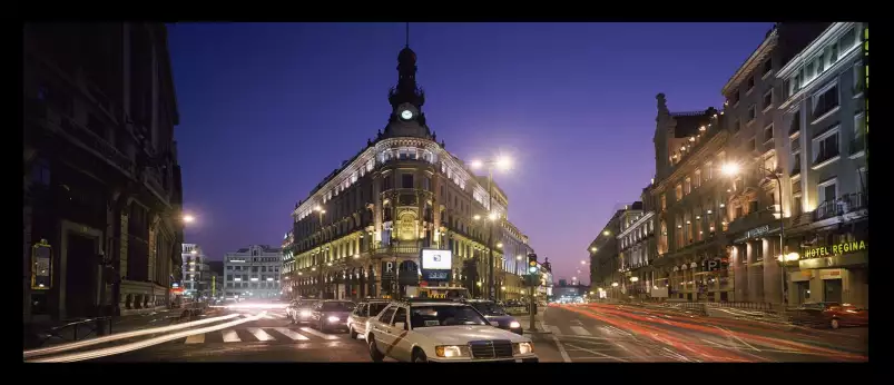 Rues de Madrid - affiche ville la nuit